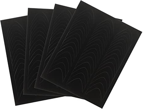 FRCOLOR 12 Hojas Pegatinas De Manicura Francesa Pegatinas Decorativas Aerógrafo Para Uñas Pegatinas De Uñas Plantilla De Herramienta De De Punta Francesa Tiras De Black
