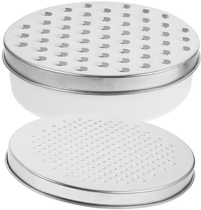 SHOWERORO Käse Reibe Gemüseschneider Edelstahlreibe mit Behälter Spülmaschinenfest Küchenhelfer Kartoffelreibe Karottenschneider Komfortgriff Weiß PP Kasten für Küche