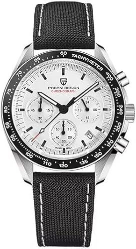 Pagani Design 1701 Herrenuhr Herren Quarzuhr, Japanisches VK63 Uhrwerk, 100 Meter wasserdicht, Saphirglas Chronograph, Luxus-Sportuhr aus Edelstahl.