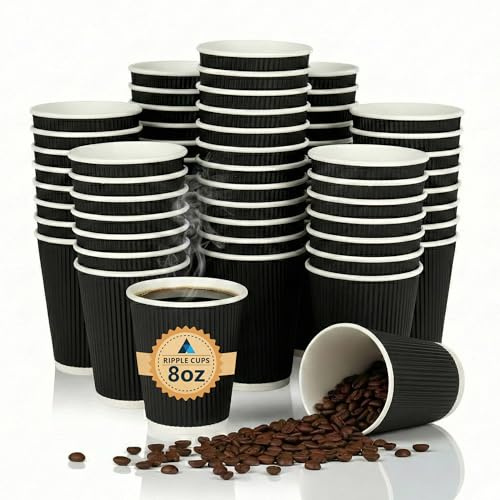 Nationwide Paper 200 bicchieri di carta kraft usa e getta da 226,8 g, per bevande calde e fredde, bicchieri da campeggio, tazze da tè, tazze da caffè, tazze da dessert, tazze da caffè da asporto,
