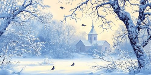 Malen Nach Zahlen Baum Malen Nach Zahlen Erwachsene Winter DIY mit Rahmen Ölgemälde Set Malen Basteln mit Pinseln und Acrylfarben Kreativ Set für Erwachsene,Home Wand Dekor Geschenk 40x90cm E-608