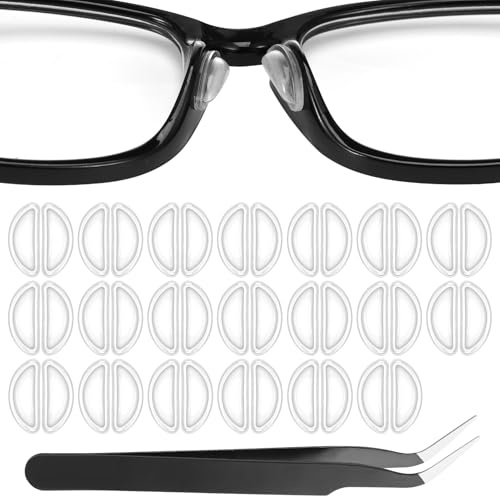 dusaniyali 20 Paar Nasenpads zum Einstecken rutschfeste Brille Nasenpads Weiche Silikon Transparent Sonnenbrillen Rutsch Stopper Gläser Nasenpad Brille Zubehör