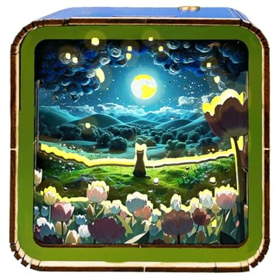 kivrimlarv Luz nocturna de rompecabezas de madera, luz nocturna de rompecabezas, luz nocturna de rompecabezas de paisaje, luz nocturna de decoración del hogar, luz de rompecabezas de dormitorio,