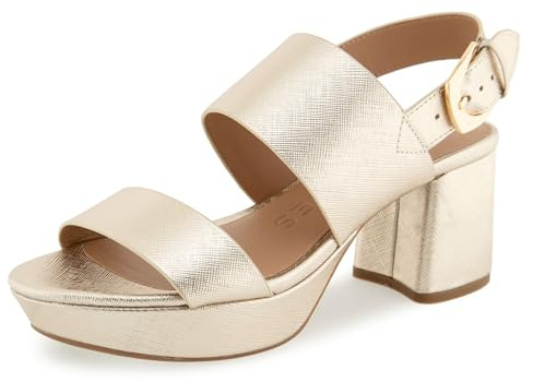 Aerosoles Women's CAMILIA Platform Sandal, GOLD METALLIC TEXTURED FAUX LEATHER, 7.5M