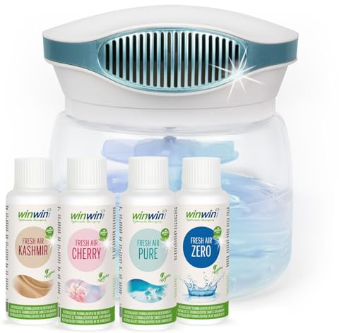 winwinCLEAN® SET: MASTER Bowl + 4x100ml veganes Raumluftdeo I Luftreiniger | Air Purifier mit Wasserfilter entfernt Schadstoffe Pollen Staub Tierhaare Schimmel | Ideal für Allergiker & Asthmatiker