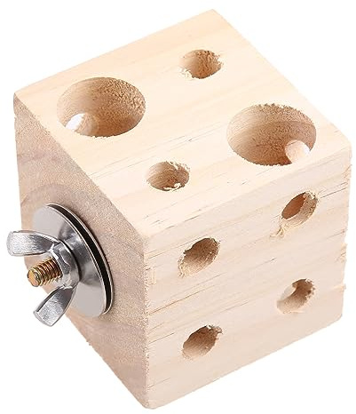 Xinsheinelry Jouet à mâcher en bois pour perroquet - Puzzle de recherche de nourriture - Jouet de dentition pour petits animaux