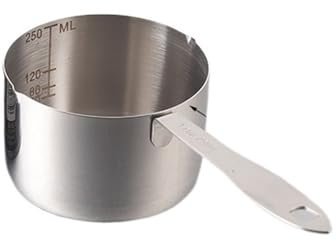 Salsera Cuchara medidora de acero inoxidable de 400ml/600ml/1000ml, cuchara medidora pequeña for cacerola, cuchara de café, herramienta for hornear con taza medidora graduada Jarra para salsa(Silver,G