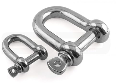 ADL M16 A4 316 Stainless Steel D Shackle with Screw Pin Rigging Lock (Pack of 1)