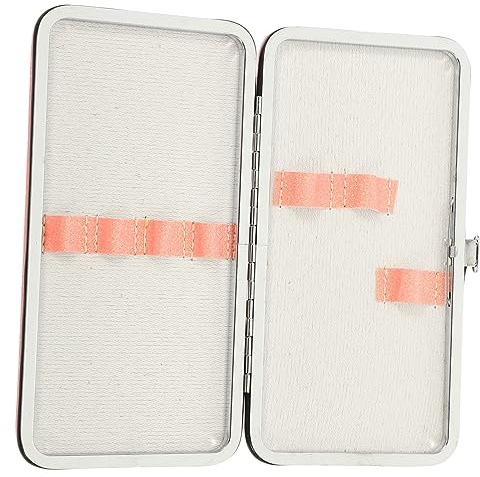 Veemoon Estuche para Pinzas de Pestañas Rosa Elegante de Hierro y PVC, Organizador Práctico para Guardar y Transportar Herramientas de Maquillaje y Pinzas para Cejas