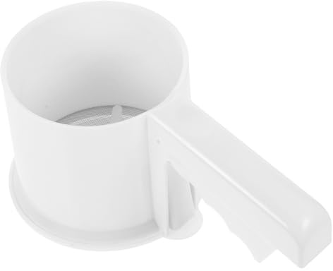 GLEAVI Cedazo De Harina para Hornear y Azúcar Glas 24 Cm De Plástico Blanco Malla Fina Reutilizable para Repostería Manual y Cocina Doméstica