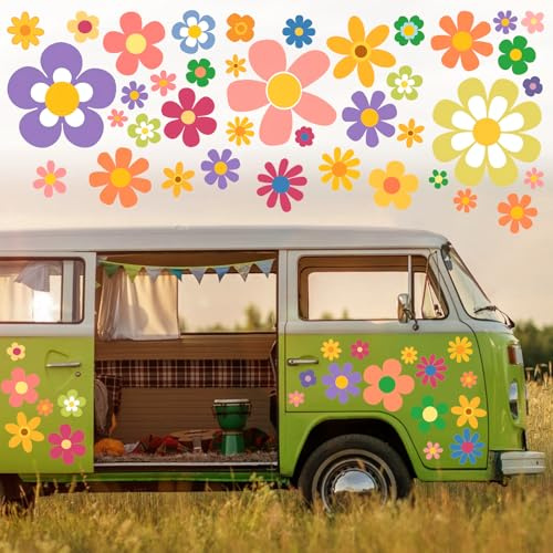88 PCS Autocollants de Voiture,Fleur Sticker Autocollant Vinyle Automobile Décoration Extérieure Décorations de Voiture Accessoires Decal Sticker pour SUV Camion Moto Portes Murs Ordinateur Portable