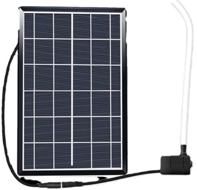 Sistema de bomba de agua con energía solar, panel de 6 W y 9 V, bomba de 12 V CC, sumergible de 240 l/h, con filtro de tubo de 2 m, para estanque, acuario, fuente, jardín, uso al aire libre