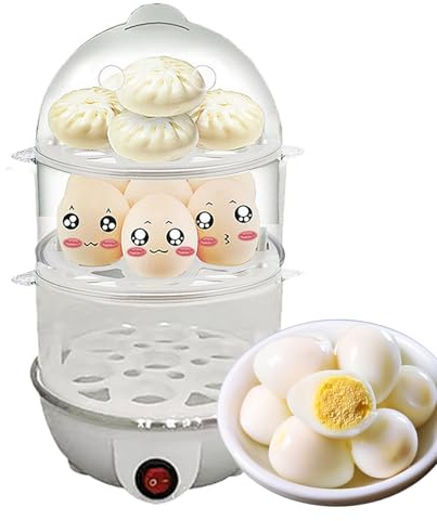 Cottore Di Uova Elettrico | Bollitore Automatico A 3 Livelli Per Uova Sode,Spegnimento Automatico Per Mais Gnocchi Zuppa