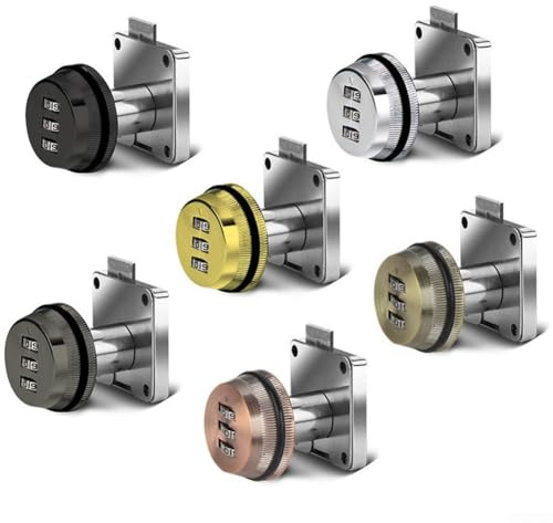 UrbanHui Cerradura de contraseña digital de 3 unidades, cerradura de código de buzón de correo, cerradura engrosada, cerradura de gabinete de lengüeta para cajón de escritorio, armario, seguridad