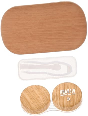 Baluue Contact Lens Case Clip and Leak-Proof with Leather Lining Suction Stick Portable Plastic Holder Includes Small Mirror Lens Organizer, for Travel and Daily Use