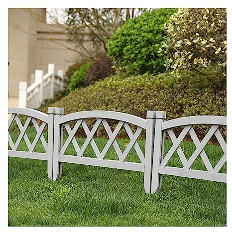 Lot de 2 panneaux de clôture de jardin décoratifs en bois pour extérieur, faciles à installer, clôture de sécurité pour pelouse et terrasse, gris