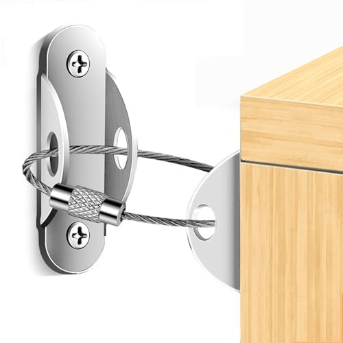 Cinghie di ancoraggio per mobili - Kit di montaggio a parete per carichi | pesanti, cintura regolabile sicura, blocco | Set di cinghie di sicurezza per comò TV, scaffale per libri, prot