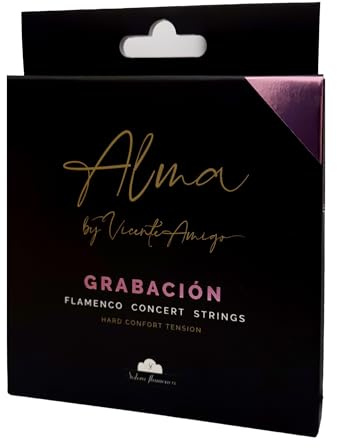 Juego de cuerdas guitarra flamenca y Clásica “Alma” by Vicente Amigo - Modelo Grabación –– Tensión Hard confort | Sonido con definición y proyección | Ideal para Estudio de grabación