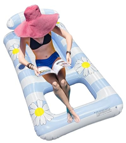 Poolleksaker: flytande poolstolar, uppblåsbar bäddsoffa med ergonomisk kuddstöd, bekväm vattenstol för simning i sjön och floden | Party resor vatten