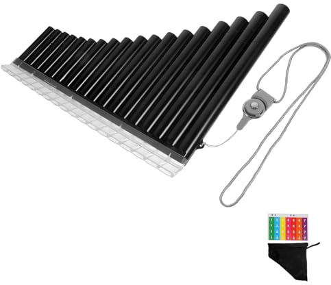 INOOMP Musikinstrument Panflöte C Dur aus Kunststoffrohren 18 Rohr Panpipe für Schulmusikeinsatz und Einsteiger Leichtes Reiseinstrument