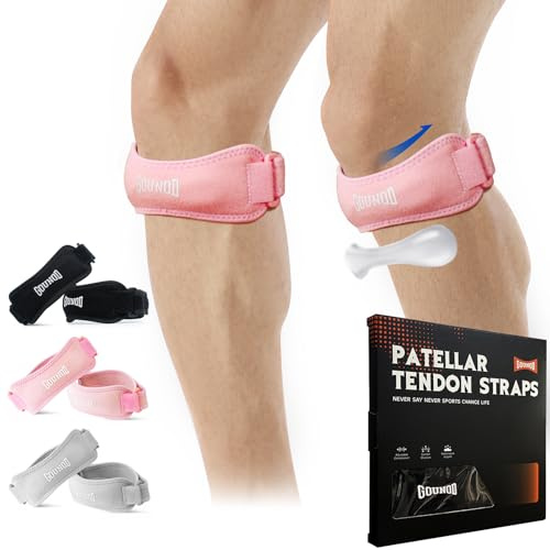 GOUNOD Osgood Schlatter - Correa de soporte para tendón rotuliano, 2 unidades, para aliviar el dolor de rodilla, banda de rótula para baloncesto, rodilla de saltador, tendinitis, correr, senderismo