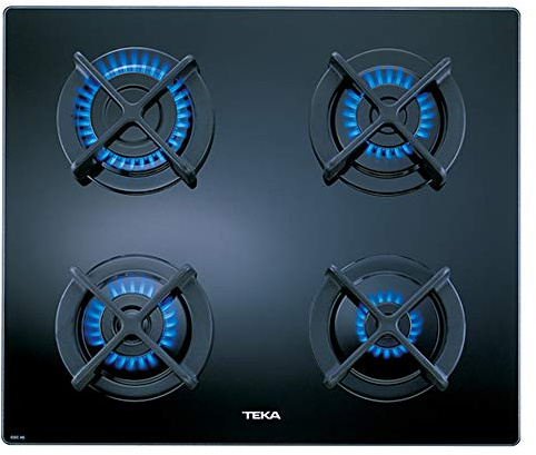TEKA Placa de Gas Natural 60cm, 4 Quemadores, Superficie de Vidrio Templado