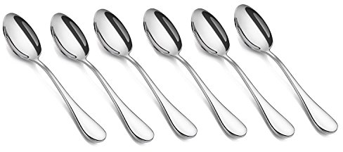HornTide 6-Piece Tea Spoon Set Dessert Coffee Spoon Flatware Stainless Steel Mirror Polishing 5.5-Inch 14cm