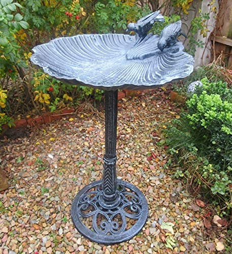 Grosse VOGELTRÄNKE VOGELBAD ANTIK Stil GARTENDEKO LANDHAUSSTIL GUSSEISEN NEU g DR-1190