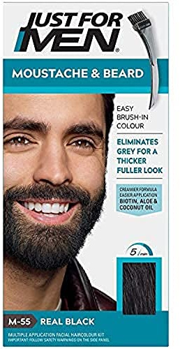 Just for Men JUSTE POUR HOMMES Couleur Gel Mustache & Barbe M-55 Real Black 1 Chaque (Paquet de 5)
