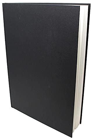 Artway Studio - Inbunden A3 skissbok - Porträtt - 80 sidor/40 blad med 170 gsm ritpapper - Svart inbunden skissbok
