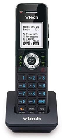VTech AM18047 Cordless Accessory Handset for AM18447 4-Line Small Business Phone System - DECT 6.0, Full-Duplex Speakerphone, Caller ID, Expandable, Black