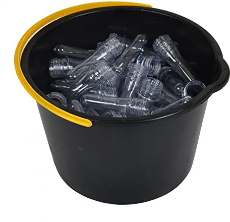 BURI Petlinge 100 Stück 10x2cm Geocaching Zubehör 100x Röhrchen Plastik ohne Deckel Reagenzglas Kunststoff Behälter Rohr 100 x Rohre Flaschenrohling Rohling Flasche Petling mit Schraubverschluss Dose