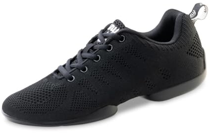Anna Kern Suny Damen Dance Sneakers 120 Bold - Textil Schwarz - Normalweite - 1 cm Sneaker Absatz - Geteilte PU Sohle