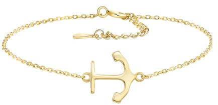 Sofia Milani - Damen Armband 925 Silber - vergoldet/golden - Anker Anhänger - 30230