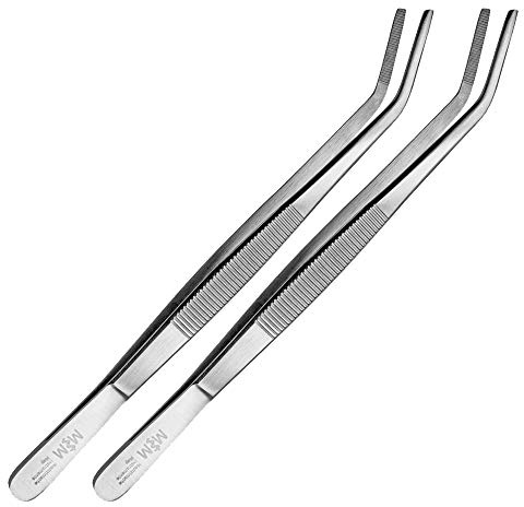 May – Set – 2 x Pinzas técnicas curvadas – 20 cm – Pinzas para modelismo – Pinzas para electricistas – Pinzas industriales – Acero inoxidable