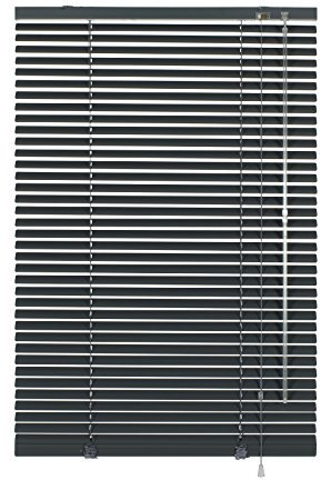 Deco Company Alu-Jalousie ohne Bohren, Zum Klemmen, Inkl. Klemmträgern, Sichtschutz, Lichtschutz, Blendschutz, Aluminium-Jalousie, Schiefer, 125 x 175 cm