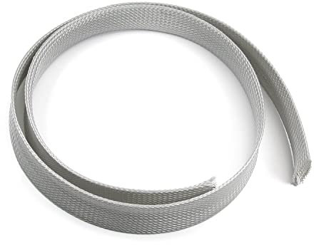 Othmro 1pc Cable Management Sleeve, Braided Cable Tidy, Cord Cover Wire Hider, 1m Cable Organizers Wire Tidy for TV/PC USB Cable, Gray (Width:30mm)