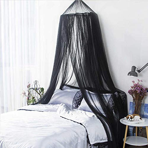 AIFUSI Zanzariera per letto, letto king size, tenda a baldacchino da appendere, a baldacchino rotondo da principessa, per tutti i bambini, culle e letti per adulti, adatta per letti singoli, completi
