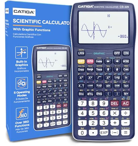 Calculateur Scientific avec Fonctions Graphiques - Multiple Modes avec Interface intuitive - Parfait pour Les débutants et Les Courses, Les écoles élevées ou Les Colleges, CATIGA CS-229
