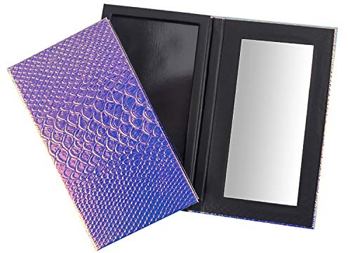 Magnetische Make-up-Palette mit Spiegel, Leere Lidschatten-Make-up-Box Magnetische Kosmetik-Palette Fischschuppen DIY Aufbewahrungsfach Box-Halter