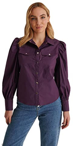NA-KD Chemise à Manches Bouffantes pour Femme - Violet - 60