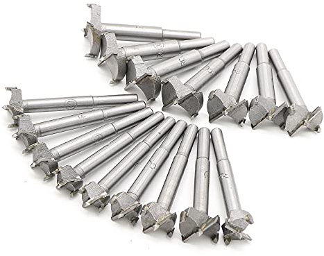 16 Pcs Forstner Drill Bit Set,Wood Drilling, Stainless Steel Wood Tool Punching Bit Wood Slabs Flat Wing Drilling (15mm-35mm)