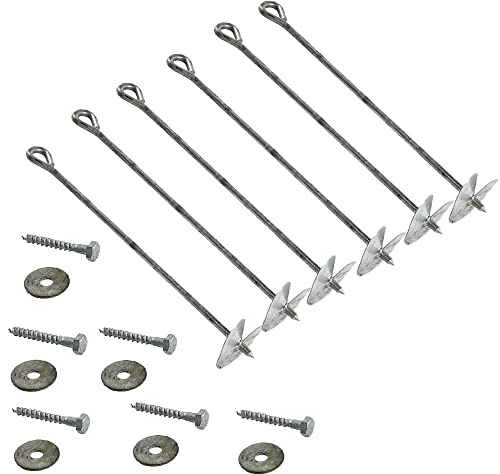 HOQ Bodenanker-Set 6 Erdanker Grundanker für Spielgeräte Spieltürme Schaukeln Eindrehanker 50 cm