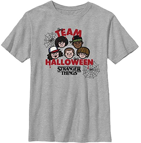 Stranger Things Unisex barn team halloween kortärmad T-shirt, Heather Grey, en storlek, Grå ljung, one size