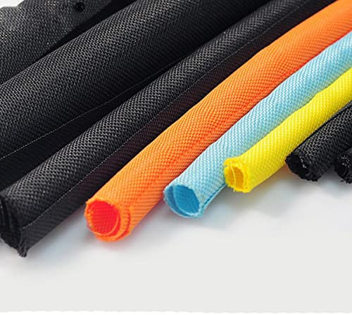 1/5M Self Closing PET Expandable Braided Sleeve Self-Closed Flexible Insulated Hose Pipe Wire Wrap Protect Cable Sock Tube-Black,60mm,5 Meters