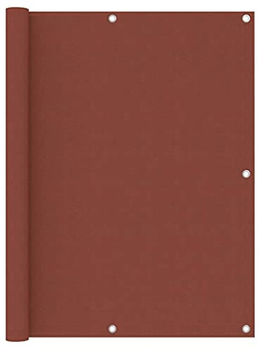 WIFESE Balkon Sichtschutz 120x400 cm mit Ösen und PE Seil Balkonbespannung UV-Schutz Balkonsichtschutz Balkonverkleidung Balkonabdeckung Windschutz Wasserfest Terracotta Rot Oxford Gewebe