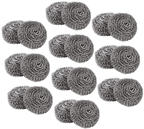 VILLFUL 20stücke Drahtkugel Für Pfannenreinigung Topf-metallschwamm Topfreinigungsschrubber Metallschwamm Topfwaschen Küchenreinigungsbürste Pfannenschrubber Scheuerbürste Für Töpfe