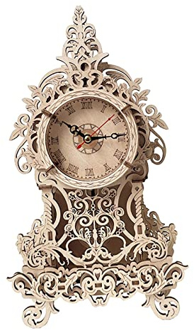 Harilla Holzpuzzle 3D Uhr Pendeluhr Selbstmontage Puzzle Denkaufgabe DIY Wanduhr Uhr Modellbau für Erwachsene und Kinder Geschenk