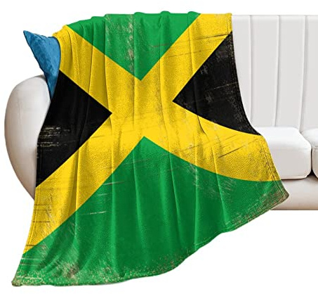 Yelolyio Manta de franela de Jamaica, Cobijas para hombres, mujeres y niños, adecuada para el hogar, trabajo de oficina, dormitorio, guardería, 178 cm x 203 cm