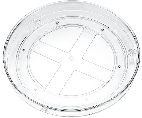 YiPHomn 1 Pz Lazy Susan Turntable Frigorifero, Portaspezie, Portabottiglie Spezie Girevole, Scaffale Cucina Piattaforma Rotante per Barattoli di Spezie,23.5x3.6cm